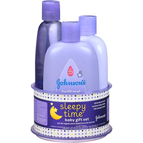 Johnson’s Sleepy Time Baby Gift Set - Clinically Proven Bedtime Routine for Faster Sleep - 3 Items