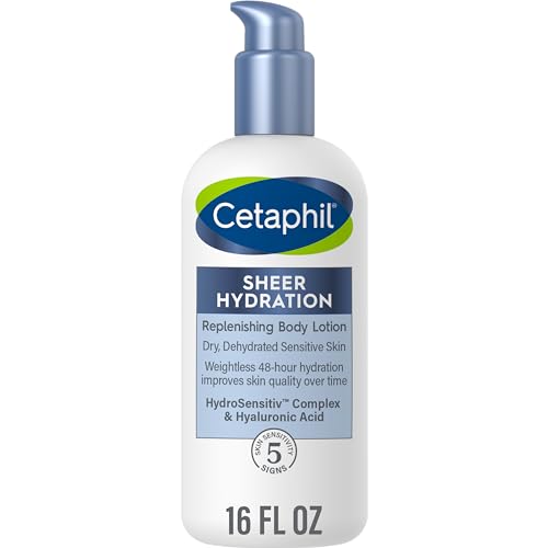 CETAPHIL Body Lotion - 48Hr Hydration with Hyaluronic Acid & Vitamins, Fragrance Free - 16 fl oz