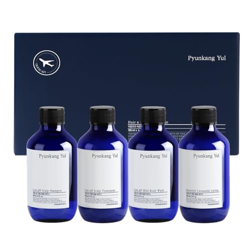 PYUNKANG YUL Hair & Body Travel Kit - Low pH Moisturizing, Soothing Formula - 4 Items, 3.38 Fl.Oz.