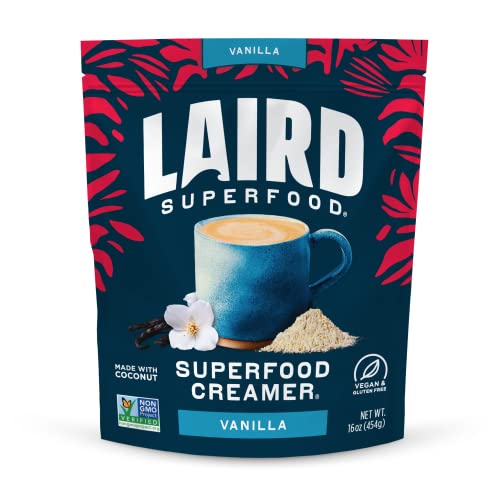 Laird Superfood Coffee Creamer - Vanilla Coconut Flavor, Non-Dairy, Vegan - 16oz