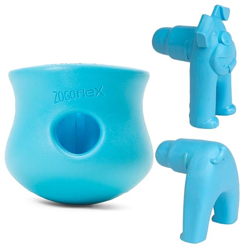 WEST PAW Zogoflex Toppl Dog Toy - Durable Treat Dispenser, Interactive Play, Aqua Blue - 2 Pack