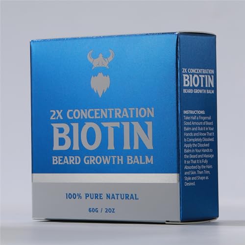 MistySprite Biotin Beard Balm - Thickens & Nourishes with Natural Oils, Ebony Scent - 2oz