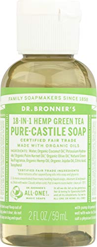 Dr. Bronner's Liquid Castile Body Soap - Refreshing Green Tea, Gentle & Pure - 2oz