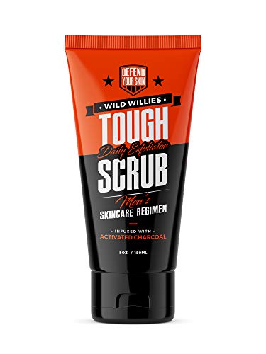 Wild Willies Tough Scrub Men's Face Wash - Exfoliates Dead Skin, Activated Charcoal - 5oz