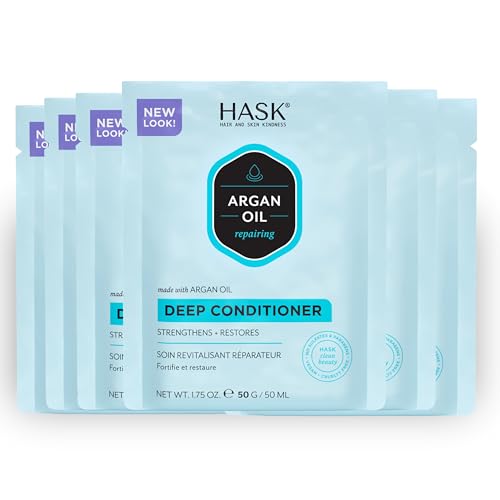 HASK ARGAN OIL Deep Conditioner - Repairs Damaged Hair, Color Safe & Gluten Free - Pack of 6