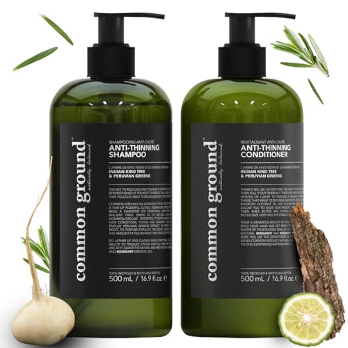 Common Ground Natural Shampoo & Conditioner Set - Anti-Thinning, Vegan, Plant-Based, 12oz