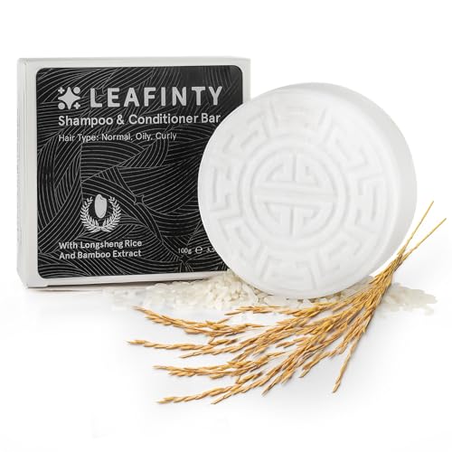 Leafinty Rice Water Shampoo & Conditioner Bar - Promotes Growth, pH Balanced, Vegan - 3.5oz