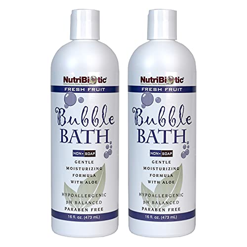 NutriBiotic Bubble Bath - Gentle Moisturizing with GSE & Aloe, Tear-Free, Vegan - 16oz Twin Pack