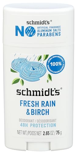 Schmidts Deodorant - Fresh Rain & Birch, Cruelty-Free, Certified Organic - 2.65 oz