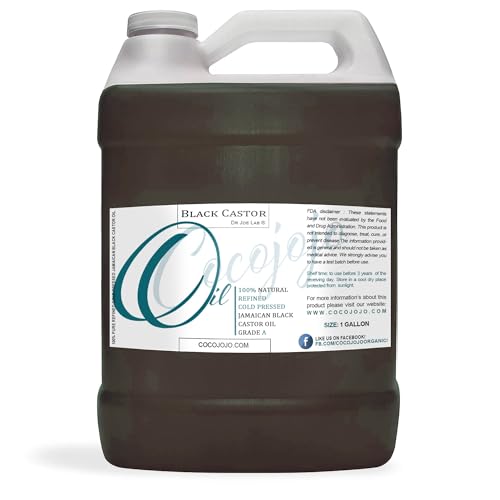 cocojojo Jamaican Black Castor Oil - Stimulates Hair Growth, Hydrating for Skin - 1 Gallon