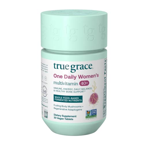 True Grace One Daily Women's Multivitamin 40+ - Energy, Immune & Bone Support - 30 Vegan Tabs