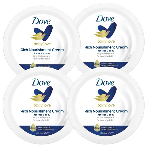 Dove Body Lotion - Deep Hydration with Ceramide Serum, Non-Greasy, 4-Pack, 2.53 Oz Each