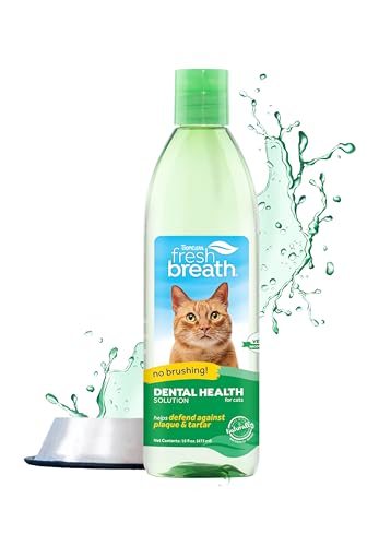 TropiClean Cat Breath Freshener - Reduces Plaque, Oral Care Water Additive - 16 oz.