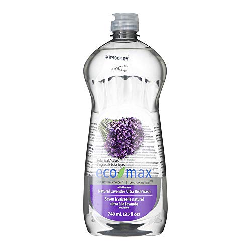 ECOMAX Natural Lavender Dish Soap - 100% Plant-Based, Non-Toxic Formula - 740 ML