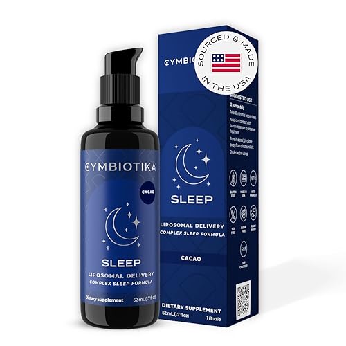 CYMBIOTIKA Melatonin Sleep Supplement - Promotes Relaxation & Deep Sleep, Cacao Flavor - 1.7 Fl Oz