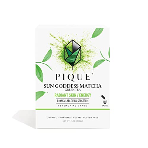 Pique Organic Sun Goddess Matcha - Radiant Skin Support, Calm Energy, 28 Servings