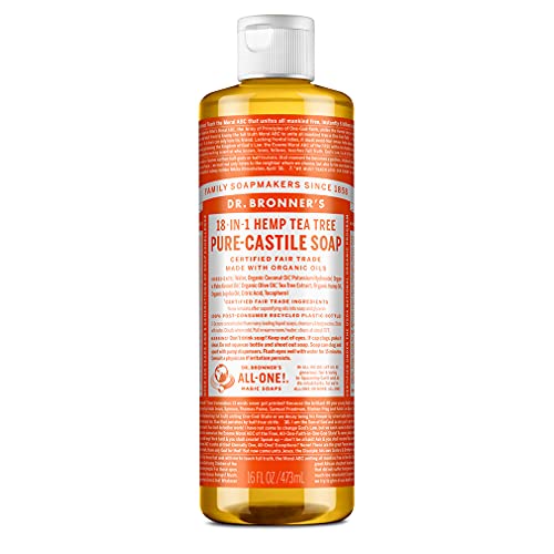 Dr. Bronner's Pure-Castile Liquid Soap - Organic Oils, 18-in-1 Uses, Vegan - Tea Tree, 16oz