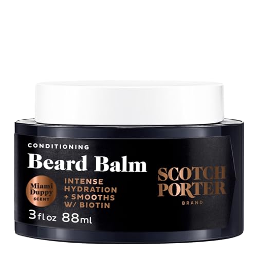 Scotch Porter Conditioning Beard Balm - Smooth, Moisturize & Encourage Growth - Miami Duppy, 3 oz