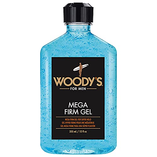 Woody's Mega Firm Hair Gel - Superior Hold, Alcohol-Free, Plant Bioactives - 12 Fl Oz