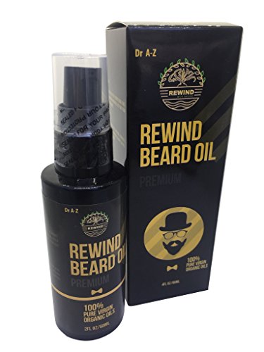 Rewind With Nature Beard Oil - Moisturizes, Eliminates Itching, USDA Organic - 60ml