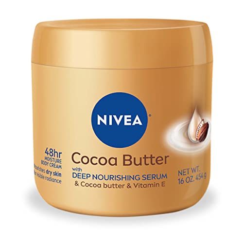 NIVEA Cocoa Butter Body Cream - Deep Nourishing for Radiant, Hydrated Skin - 16oz Jar