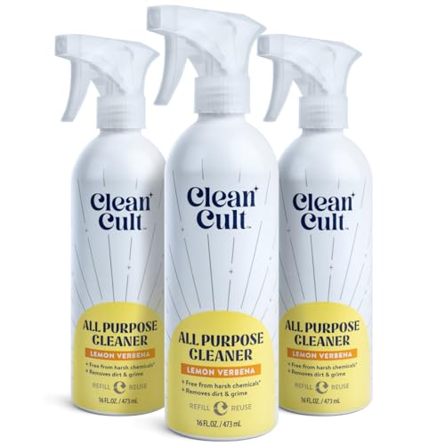 Cleancult All Purpose Cleaner - Biodegradable Formula, Lemon Verbena Scent - 16oz, 3 Pack