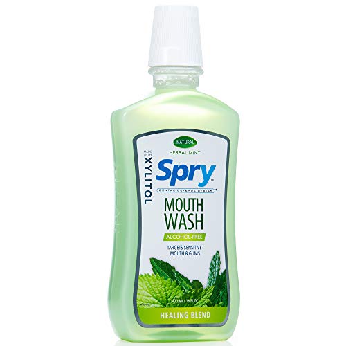 Spry Xylitol Mouthwash - Natural Herbal Mint for Enamel Support & Fresh Breath - 16 fl oz