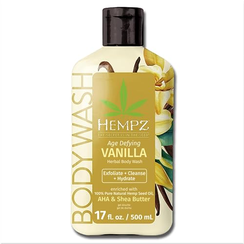 Hempz Body Wash - Hydrating Vanilla & Musk, Pure Hemp Seed Oil, Gentle for Sensitive Skin - 17 fl oz