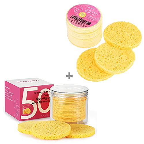 GAINWELL Facial Cleansing Sponge Set - Reusable, Natural Ingredients, Travel-Friendly - 100 PCS
