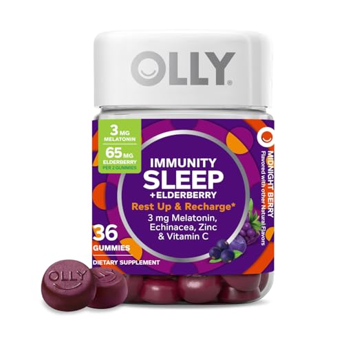 OLLY Sleep Immunity Melatonin Gummies - Restorative Sleep & Immune Support, Berry Flavor - 36ct