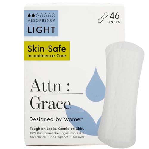 Attn: Grace Panty Liners - Light Urinary Incontinence Protection, Plant-Based, 46 Liners