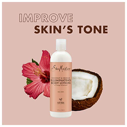 SheaMoisture Body Lotion - Hydrating Coconut & Hibiscus for Radiant Skin - 13 Fl Oz