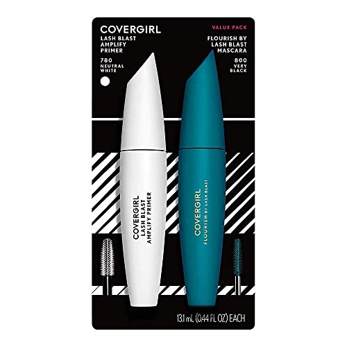 COVERGIRL Lash Blast Primer & Mascara Pack - Nourishing Oils for Length & Definition - 2pc