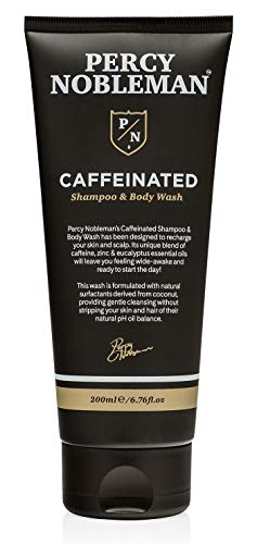 Percy Nobleman Caffeinated Shampoo & Body Wash - Energizes Skin & Scalp, 98% Natural - 6.76oz