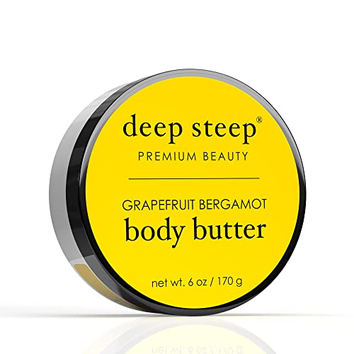 Deep Steep Body Butter - Hydrating, Soothing Aloe Vera & Anti-Aging Oils - Grapefruit Bergamot, 6oz