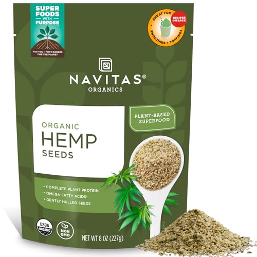 Navitas Organics Raw Hemp Seeds - Complete Protein, Omega Fatty Acids, Gluten-Free - 8oz