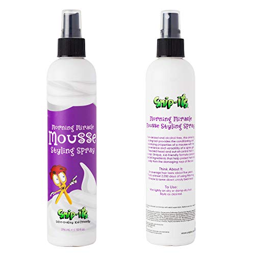 Snip-its Morning Miracle Hair Mousse - Light Hold & UV Protection for Kids, Tropical Scent - 10oz