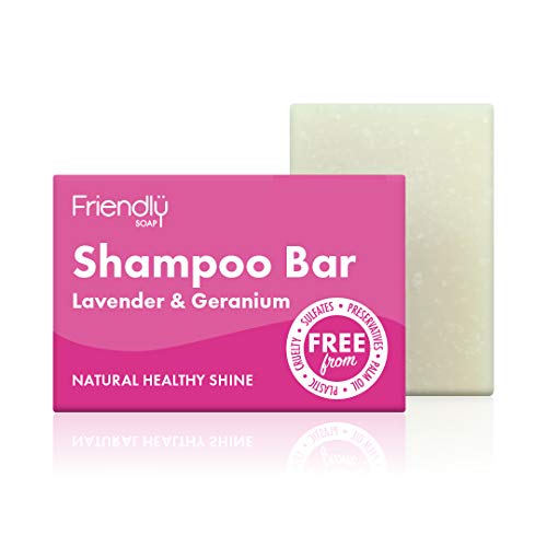 FRIENDLY SOAP Natural Shampoo Bar - Deeply Conditioning, Lavender & Geranium, 95g