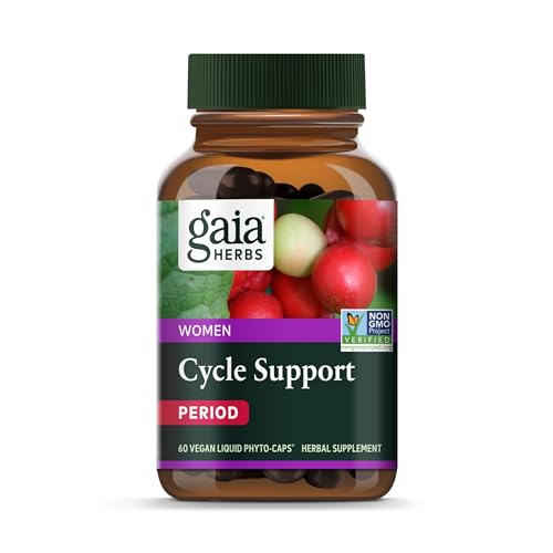 Gaia Herbs Cycle Support - Hormone Balance & PMS Relief, Herbal Blend - 60 Vegan Capsules