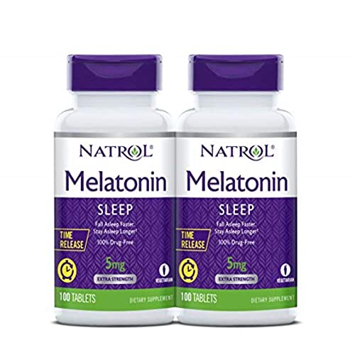 Natrol Melatonin Time Release Sleep Supplement - Supports Immune Health, Drug-Free, 100 Tablets