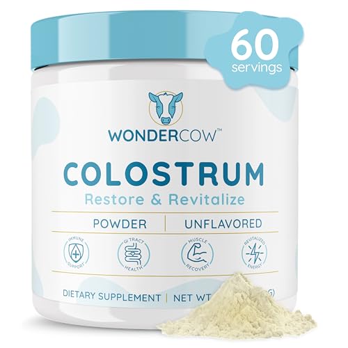 WONDERCOW Colostrum Supplement Powder - Gut Health, Immune Support, Unflavored - 60 Servings