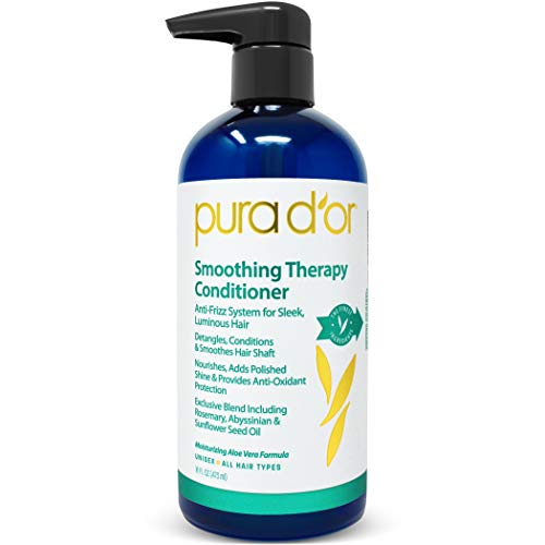 PURA D'OR Smoothing Therapy Conditioner - Anti-Frizz, Natural Ingredients, 80%+ Organic - 16oz