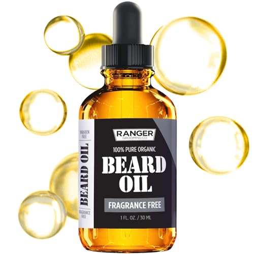 Ranger Grooming Co Beard Oil - Nourishing Softener for Healthy Beards, 100% Natural - 1oz