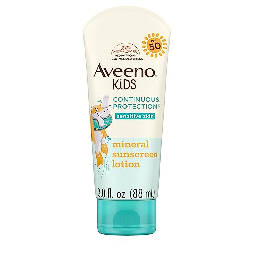 Aveeno Kids Sunscreen Lotion - SPF 50, Zinc Oxide for Sensitive Skin, Water-Resistant - 3 fl. oz