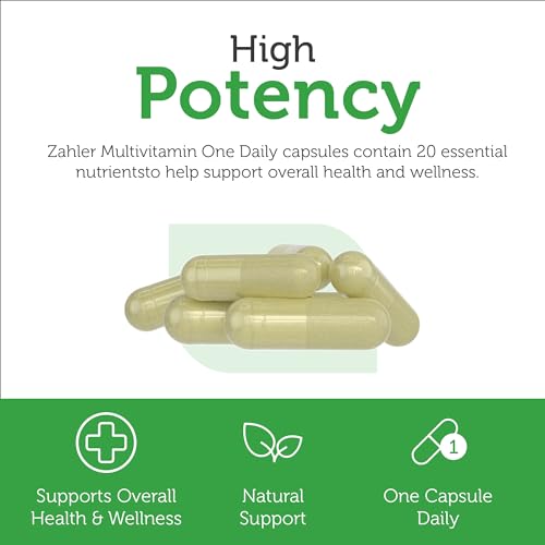 Zahler One Daily Vegan Multivitamins - Essential Nutrients, Whole Food Blend - 60 Count