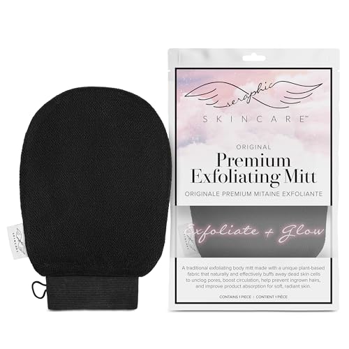 Seraphic Skincare Exfoliating Mitt - Deep Exfoliation, Vegan & Halal - 1pc