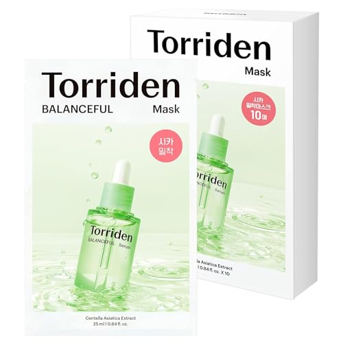 Torriden Cica Facial Sheet Masks - Soothing, Nourishing with Centella & Hyaluronic Acid - 10 Sheets