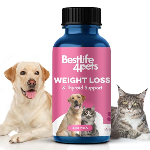 BestLife4Pets Weight & Thyroid Support - Natural Appetite Control, Metabolism Boost - 400 Pills