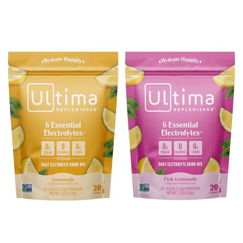 Ultima Replenisher Electrolyte Drink Mix – Hydration with 6 Electrolytes, Sugar-Free – 20 Pack