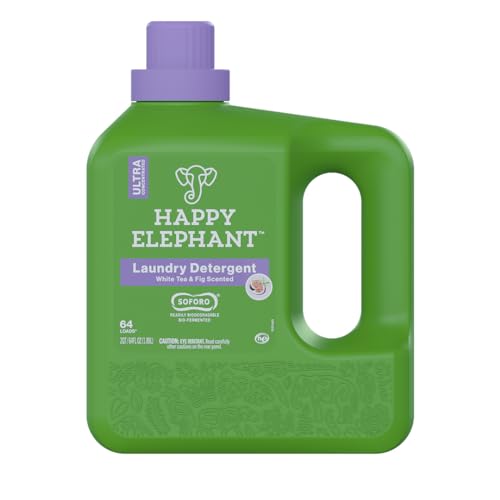 Happy Elephant Concentrated Laundry Detergent - Powerful Stain Remover, Fresh Linen - 64 Loads